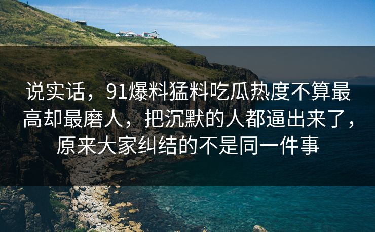 说实话，91爆料猛料吃瓜热度不算最高却最磨人，把沉默的人都逼出来了，原来大家纠结的不是同一件事